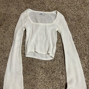 Hollister Ivory Mesh Knit Sweater